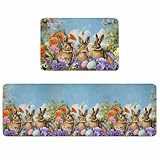 Yaiikkvbaa Easter Bunnies Kitchen Rugs and Mats Non...