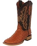Texas Legacy Mens Orange Western Cowboy Boots Ostrich...
