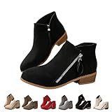 BASANYAO Women's Faux Suede Ankle Boots|Low Chunky...