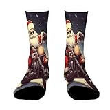 FekiLoot Santa Claus Biker Riding Crew Socks Casual...