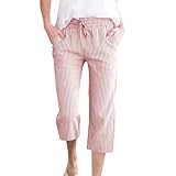 Capri Pants for Women's 2026 Trendy Striped Print Lace...