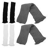 CLISPEED 3 Pairs Women Cotton Knit Leg Warmers Thigh...