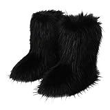 Gegefur Women's Faux fur Boot Furry Fluffy Short Snow...