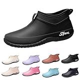 Garden Shoes for Women Rubber Flat Low Top Ankle Rain...