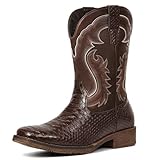 IUV Cowboy Boots for Men Faux Snake Skin Embroidered...