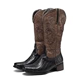 Kekonaca Embroidered Cowboy Mid Calf Boots for Women...