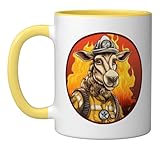 Fire Brigade Cow Ceramic Mug, Yellow/White