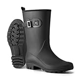 HISEA Women's Waterproof Rain Boots Wide Mid Calf...
