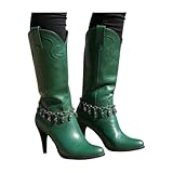 Women 2PCS Western Fashion Jewelry Boot Bracelet Pewter...