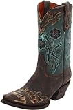 Dan Post Womens Blue Bird Floral Tooled-Inlay Snip Toe...