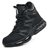 KOIFISH Winter Steel Toe Work Boots for Men Women,...