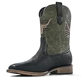 MacePhenoMelon Cowboy Boots For Men Square Toe Black...