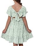 blibean Girls Summer Tie Back Dress Tween Kids Cute...