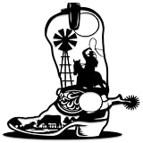 Cowboy Boot Ranch Scene Metal Wall Art WallArt Decor...