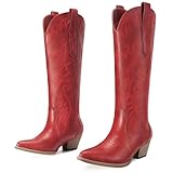 Rollda Cowboy Boots for Women Cowgirl Boots Embroidered...