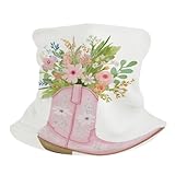 Watercolor Pastel Pink Cowgirl Boot Neck Gaiter Face...