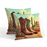 Ivolege Cowboy Boots Desert Pattern Waterproof Pillow...