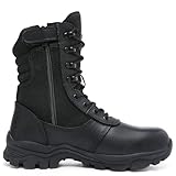 DahWe Men's Tactical Boots with Steel Toe Side Zipper 8...