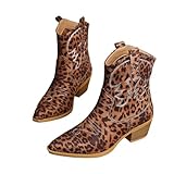 WOTABLE Womens western cowgirl boots mid calf cowboy...