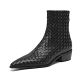BesoAbrazo Women's Woven Pointed Toe Leather Ankle...