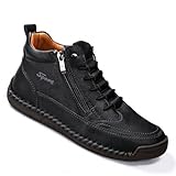 ENOEGMSD Men's Casual Leather Handmade High Top Chukka...