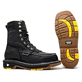 Fuerbo Handcrafted Black 8' Moc Toe Work Boot,...