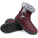 TEMOFON Women Winter Boots Waterproof: Fur Lined Ankle...