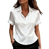 Short Sleeve Collared Button Down Shirt for Women...