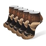 RLDOBOFE Cowboy Black Hat Western Boots Sports Socks...