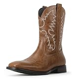 Mofri Cowboy Boots for Men Handmade Square Toe Western...
