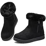 BENPAO Women's Winter Snow Boots Fuzzy Suede Mini Short...