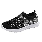 Movnebyro Womens Rhinestone Sneakers Mesh Sport Shoes...