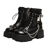 MACEFIL Y2K Punk Ankle Boots for Women Chunky High Heel...