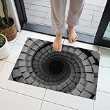 Door Mat, Geometric Cube Vortex Front Door Mat Welcome...