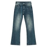 Mens Bell Bottom Jeans Flared Denim Pants Retro Disco...