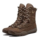 TWODNAWK Men's Leather High Top Military Tactical Boots...