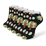 MZERSE Men's 5 Pack Ankle Socks Easter Colorful Eggs...