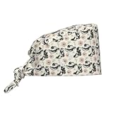 Nurse Scrub Cap Men Women with Buttons - Cow Print...