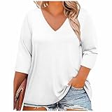 Plus Size 3/4 Sleeve Tops for Seniors Women L XL...