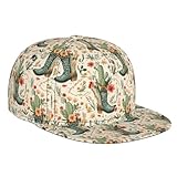 Western Cactus Cowboy Boots Print Snapback Hats for Men...