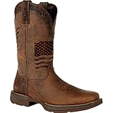 Durango Brown Distressed Flag Embroidery Western Boot...