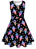 uideazone Neon Ice Cream Print Sleeveless A-Line Dress...