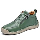 Mens Womens Casual Leather Shoes Slip on Ankle Chukka...