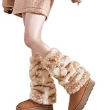 CoBtee Women Faux Fur Leg Warmers Fur Rabbit Wool...