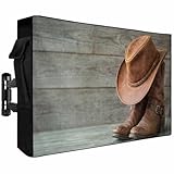 Outdoor TV Cover Western Cowboy Boots Hat Waterproof...