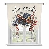 American Flag 250 Year Anniversary Tie Up Curtains for...