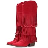 Grakihily Cowgirl Boots for Women Retro Pointed Toe...