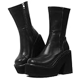 AMINUGAL Womens Wedge Heel Ankle Boots Platform Zipper...