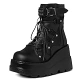Tscoyuki Platform Ankle Boots for Women Chunky High...