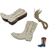 NIIIYTYB 10Pcs Cowboy Boot Decor Wood Miniature...